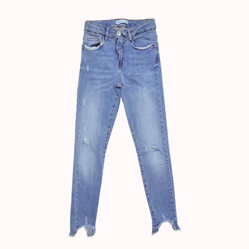 JEAN BLEU EFFET USE -ZARA- 10 ANS