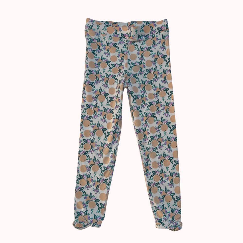 LEGGING ECRU MOTIFS ABRICOTS -SERGENT MAJOR- 4-5 ANS