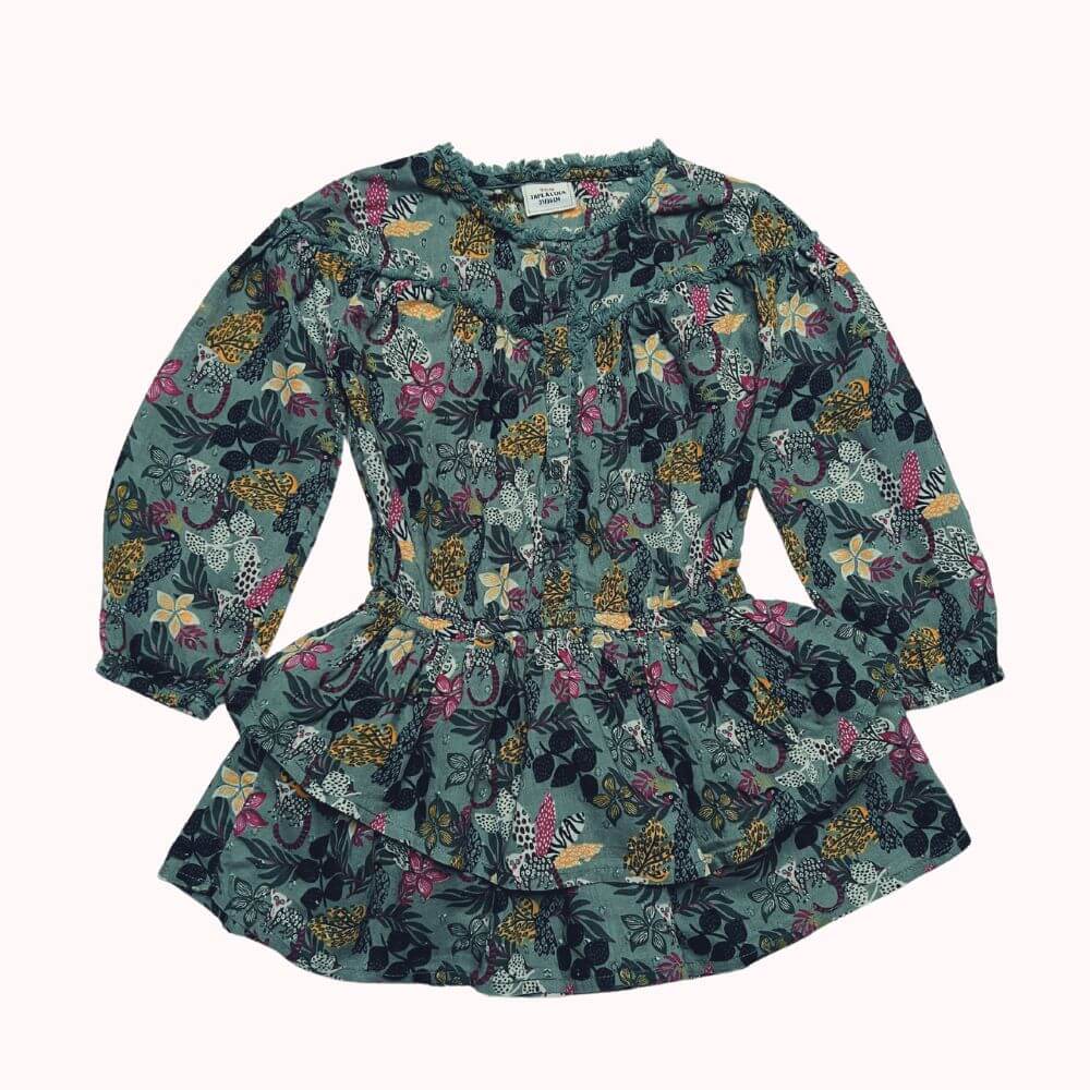 ROBE FLEURIE A VOLANTS -TAPE A L'OEIL- 3 ANS