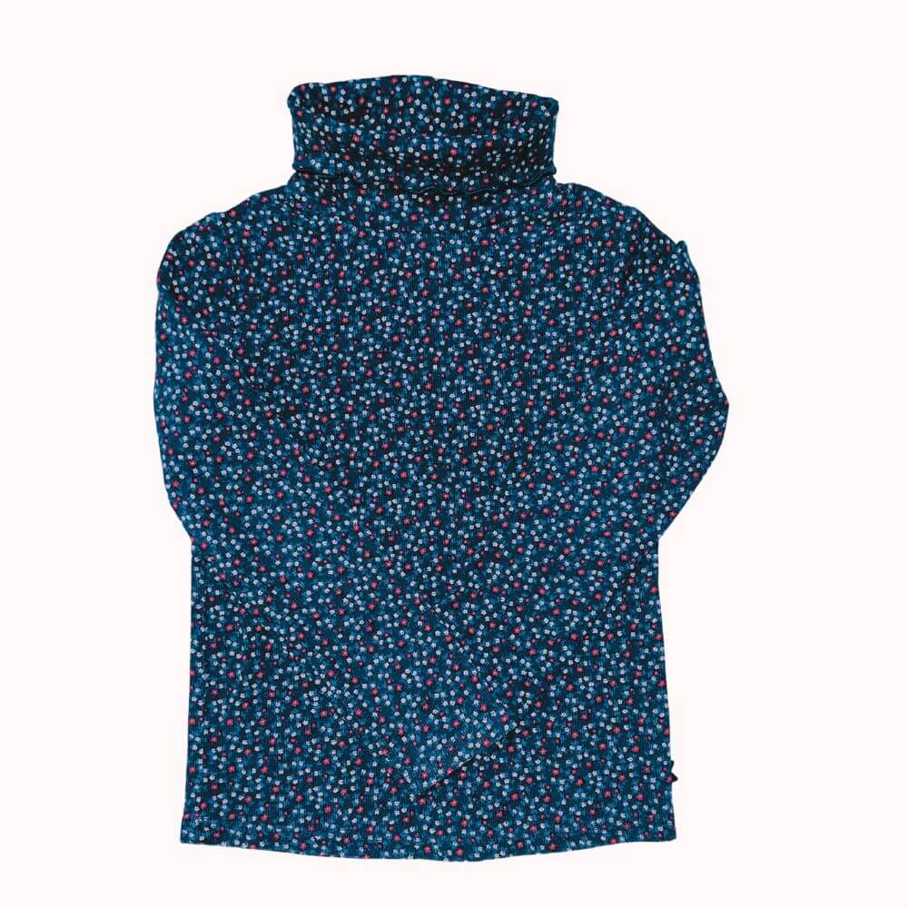 SOUS PULL BLEU A FLEURS -OKAÏDI- 4 ANS