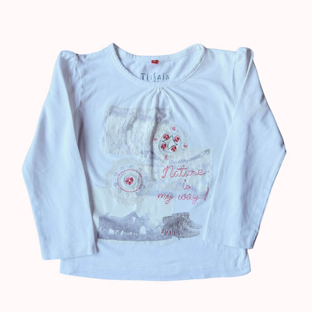 TEE-SHIRT BLANC " Nature is my way" 4 ANS