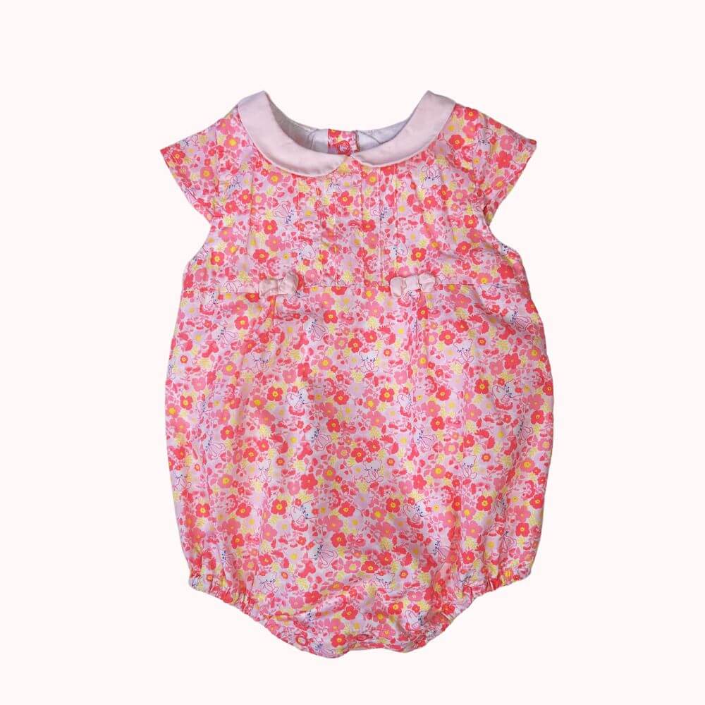 BARBOTEUSE ROSE A FLEURS SERGENT MAJOR- 6 MOIS