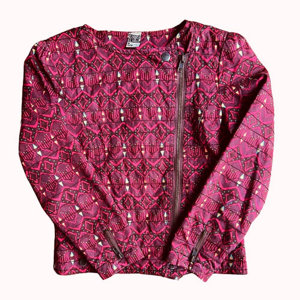 BLOUSON MOTIFS GEOMETRIQUES -TAPE A L'OEIL- 8 ANS