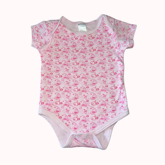  body rose à fleurs pour bébé, manches courtes, taille 3-6 mois, fond clair avec motif floral rose
