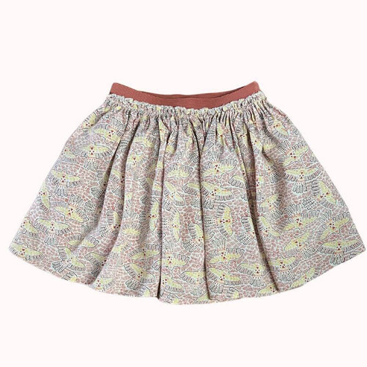 Jupe fille imprimée oiseaux aux tons pastel, taille 3 ans, marque Tape à l’œil.