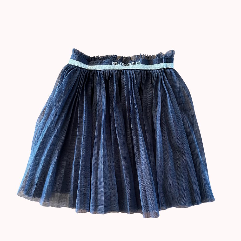 Jupe en tulle anthracite plissée, ceinture élastiquée, 4 ans.
