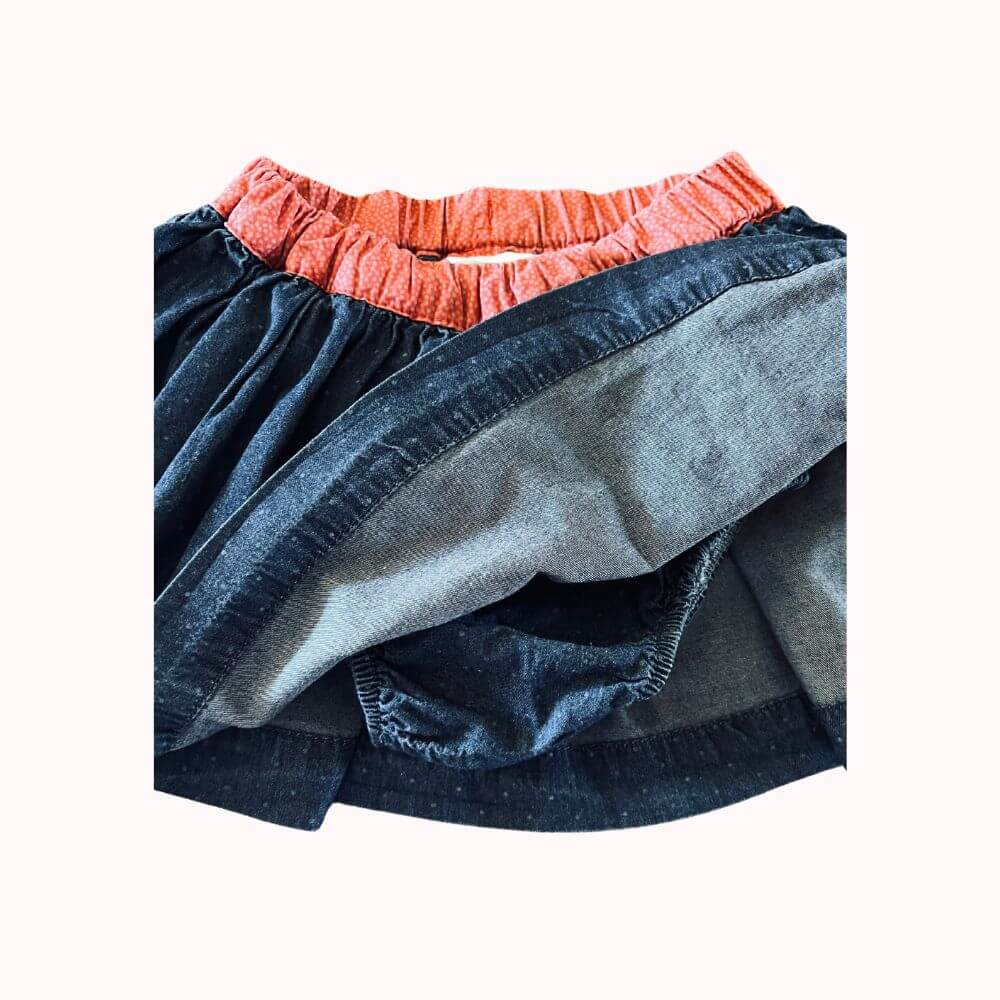 JUPE EN JEAN AVEC BLOOMER INTEGRÉ -OBAÏBI- 18 MOIS