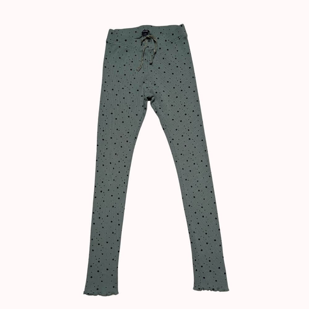 LEGGING COTELE VERT MOTIFS ETOILES -KIABI- 10 ANS