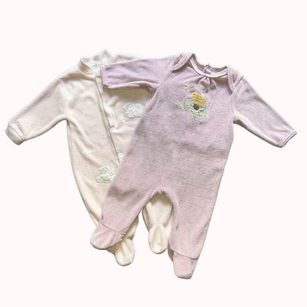 LOT DE DEUX PYJAMA FILLE 0-6 MOIS