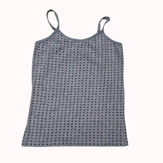 MAILLOT DE CORPS A POIS ROSES ET GRIS -7 ANS