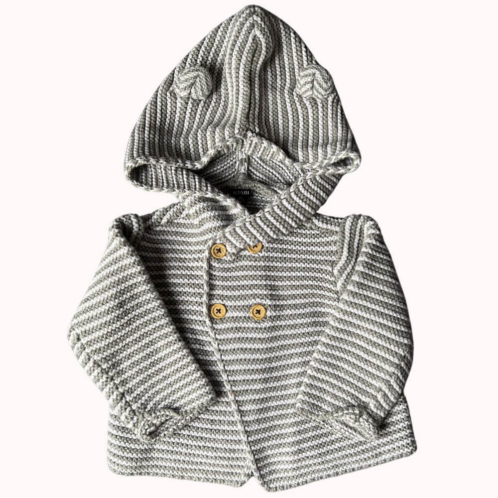 MANTEAU GRIS EN TRICOT -KIABI- 6 MOIS