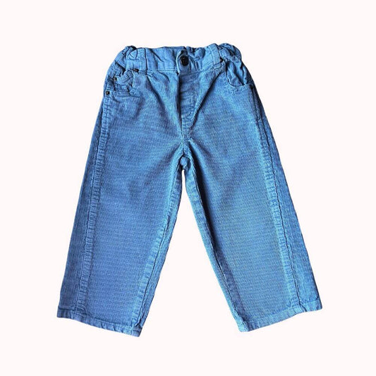 PANTALON BLEU EN VELOURS -INEXTENSO- 3 ANS