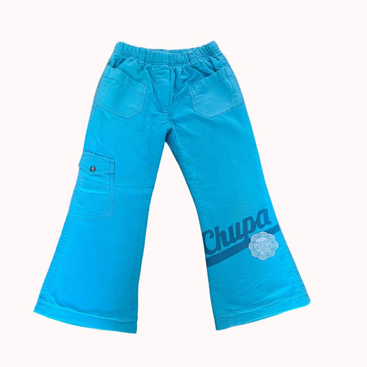 PANTALON BLEU PATTES D'ELEPHANT- CHUPA CHUPS- 4 ANS