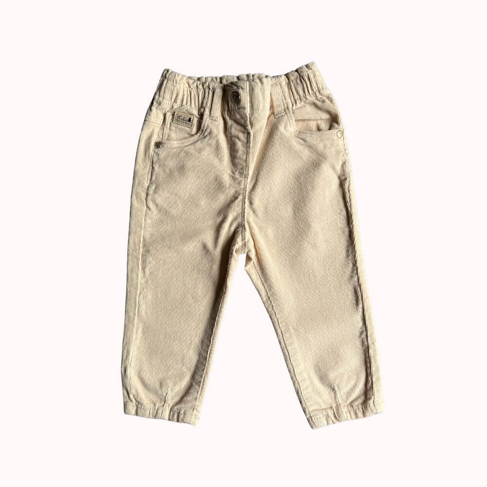 PANTALON EN VELOURS BEIGE -LULU CASTAGNETTE -18 MOIS