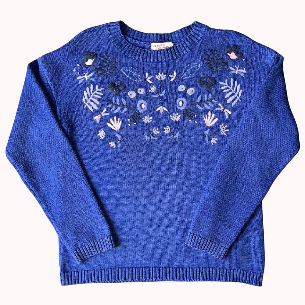 PULL BLEU A FLEURS-DPAM- 8 ANS