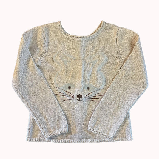 PULL ECRU MOTIF MIGNON -GRAIN DE BLE-3 ANS