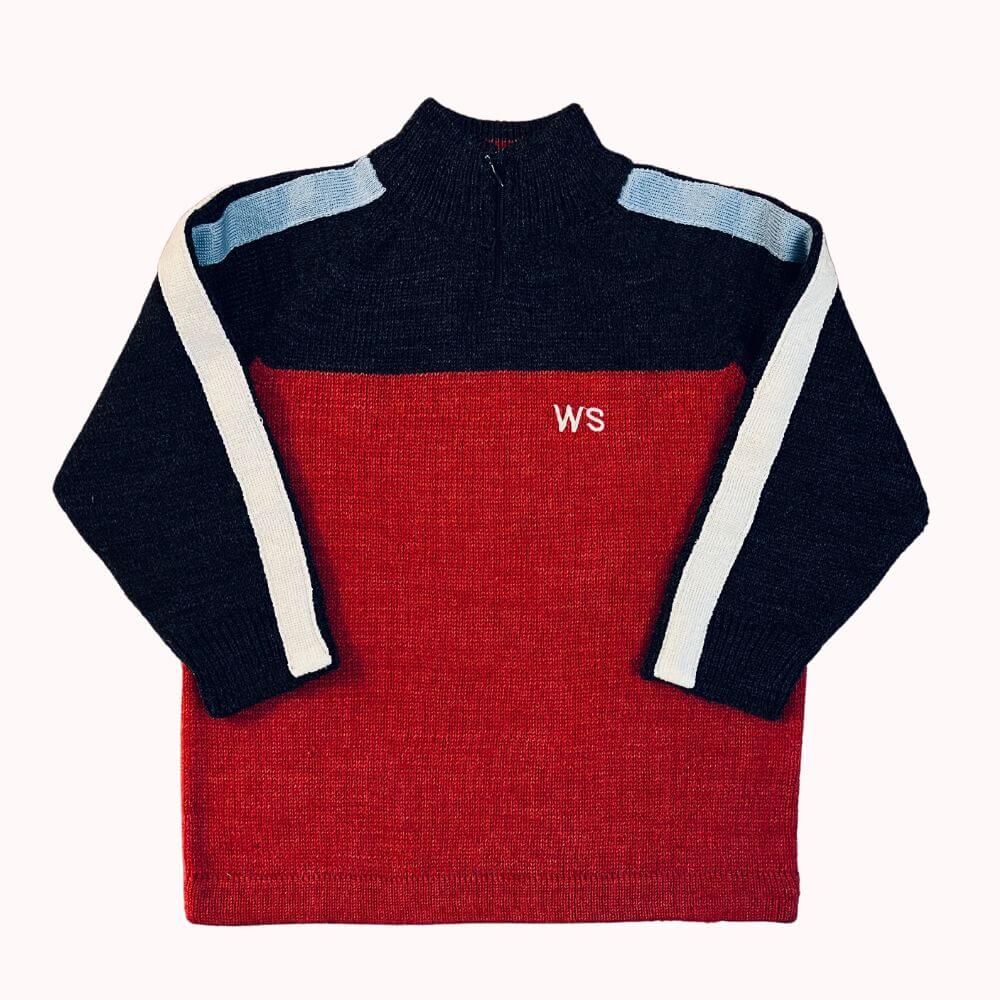 PULL GRIS ET ROUGE-WS- 23 MOIS