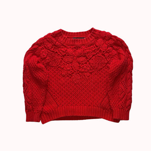 PULL ROUGE EN MAILLES CATIMINI 5 ANS