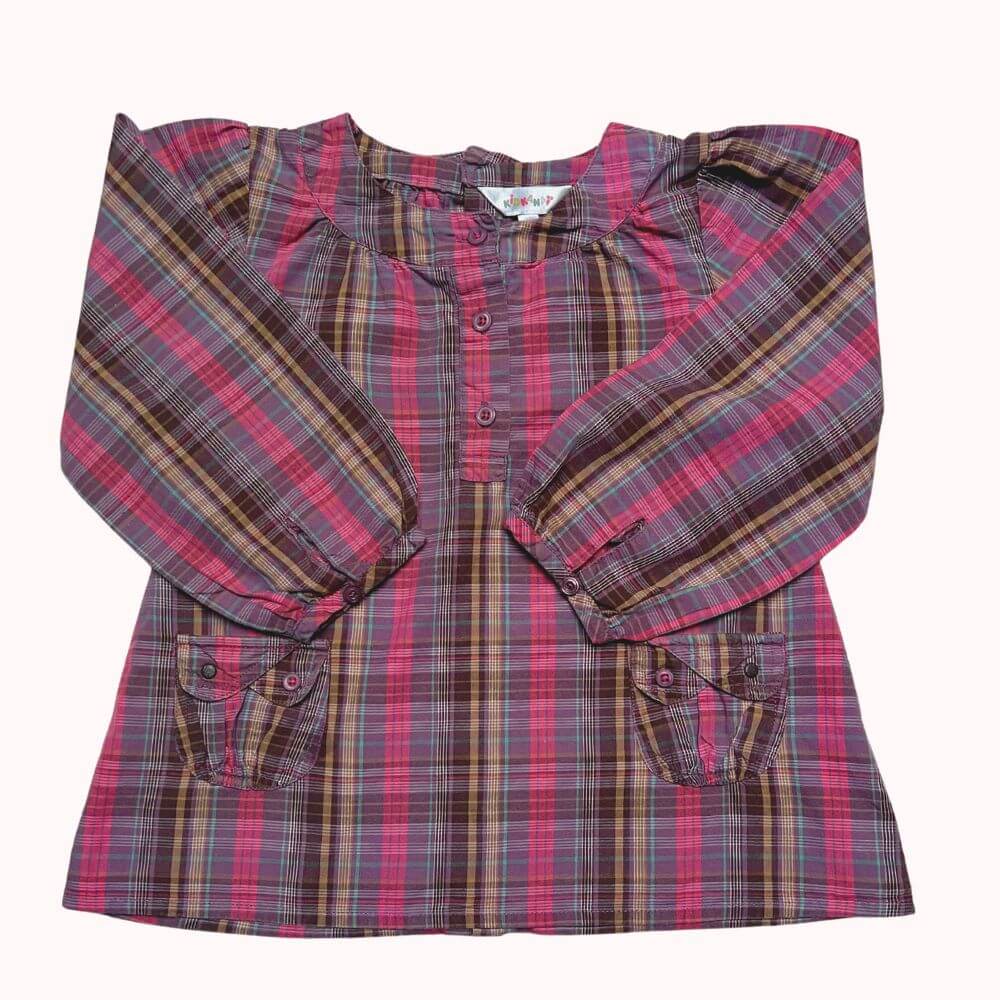 ROBE TUNIQUE A CARREAUX -KIDKANAÏ- 3 ANS