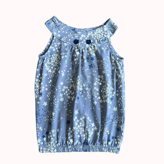 ROBE BLEUE À FLEURS -VERBAUDET- 4 ANS
