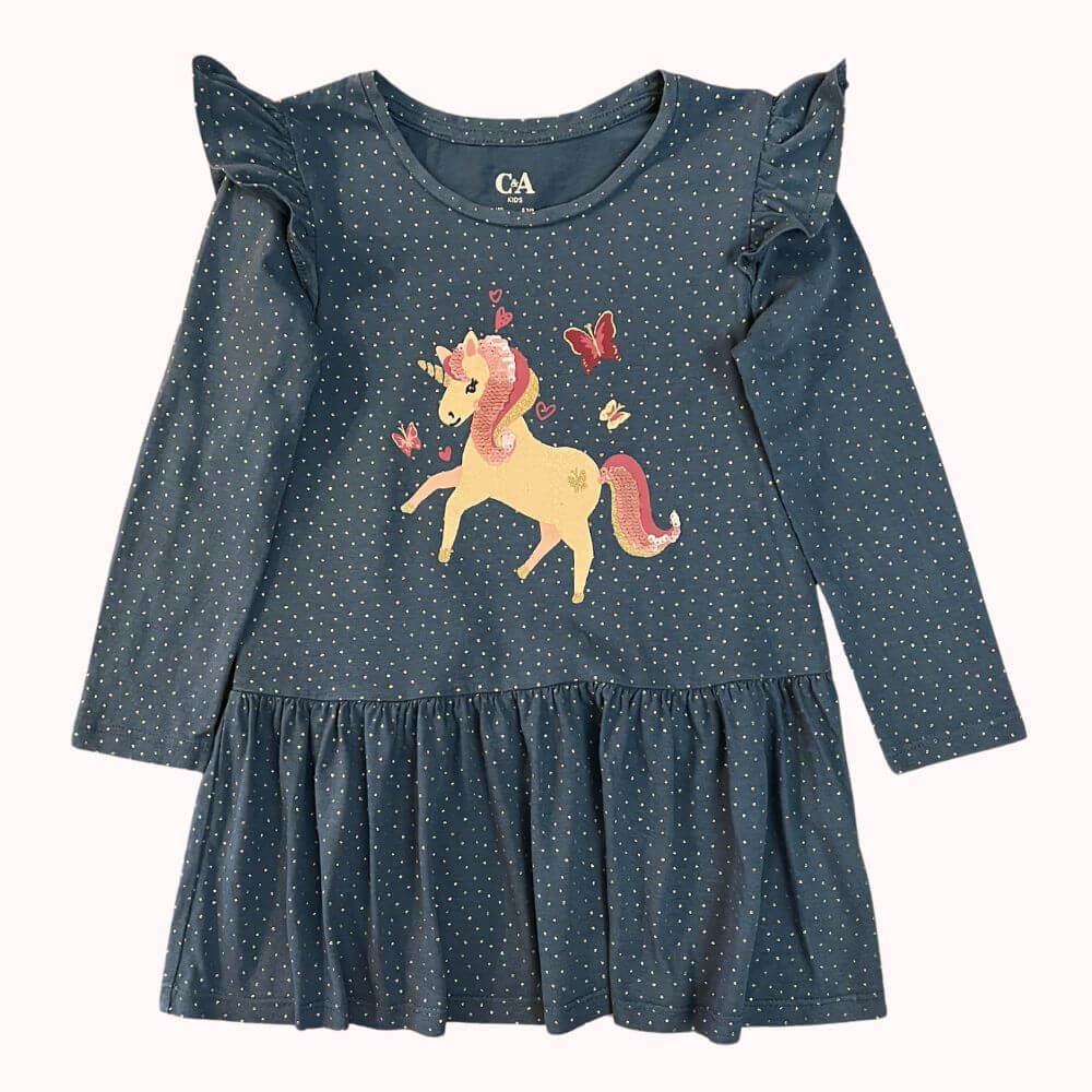 ROBE CINTILLANTE LICORNE -C&A- 5 ANS