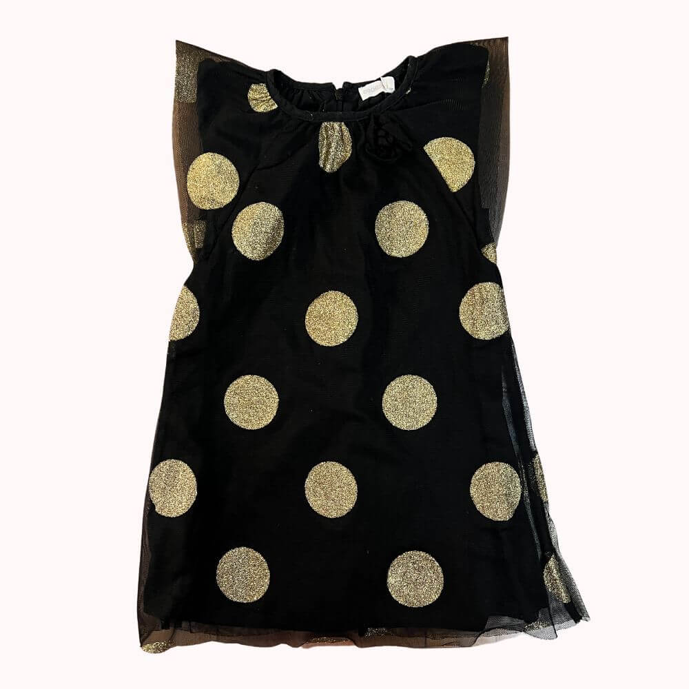 ROBE EN TULLE NOIR A POIS OR -ORCHESTRA- 3 ANS