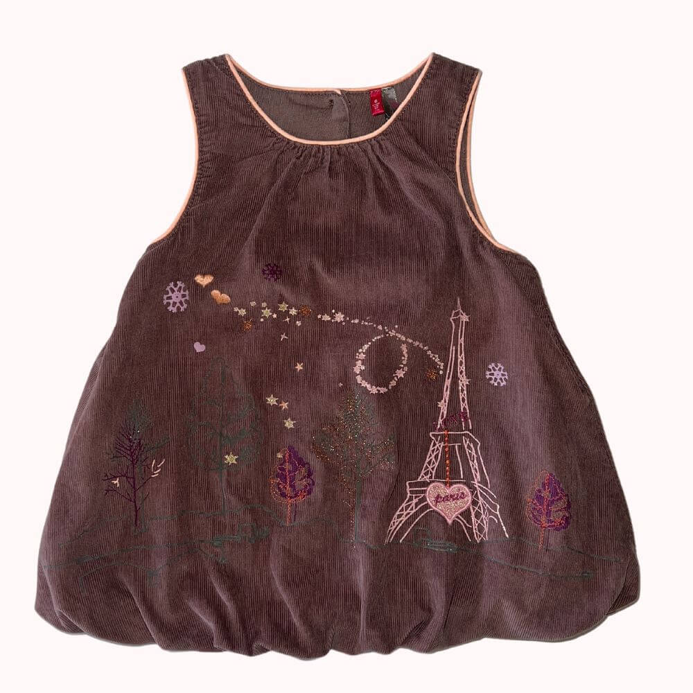 ROBE EN VELOURS CHOCOLAT -ORCHESTRA- 6 MOIS