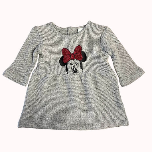 ROBE GRISE EN MAILLE MOTIF MINNIE -DISNEY- 3 MOIS