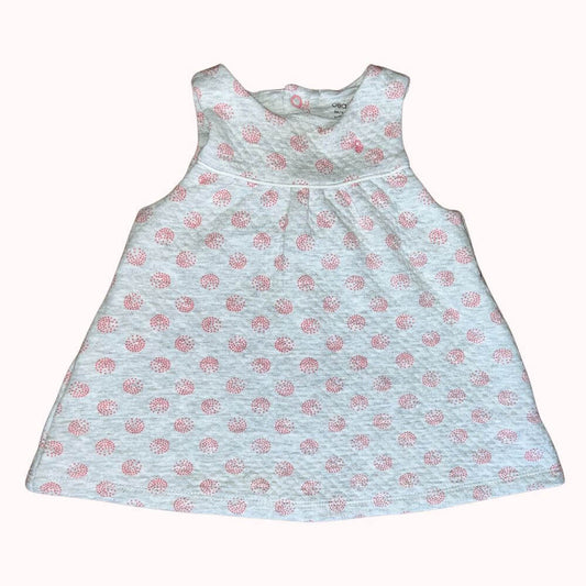  robe bébé grise épaisse à pois roses Obaïbi sans manches taille 6 mois, idéale pour la mi-saison ou l’hiver