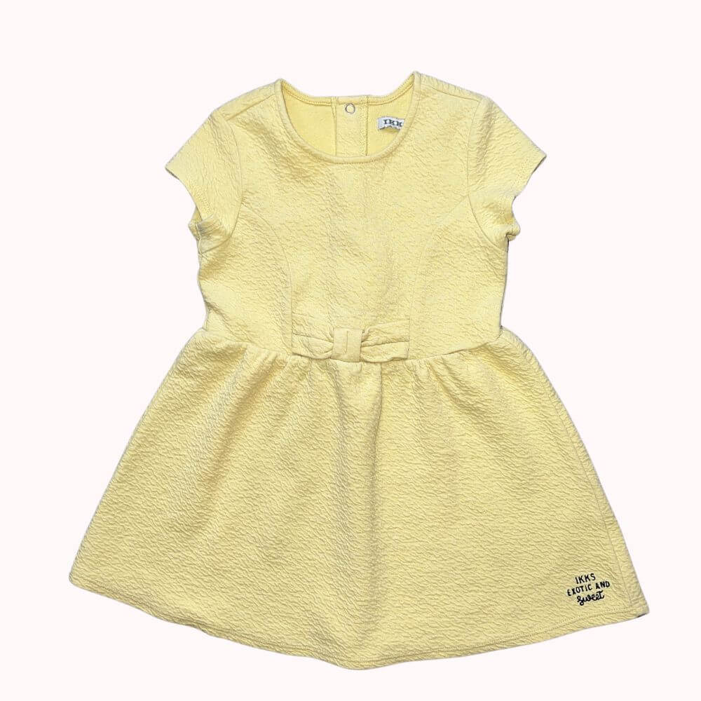 ROBE JAUNE CLAIR AVEC NOEUD -IKKS- 3 ANS