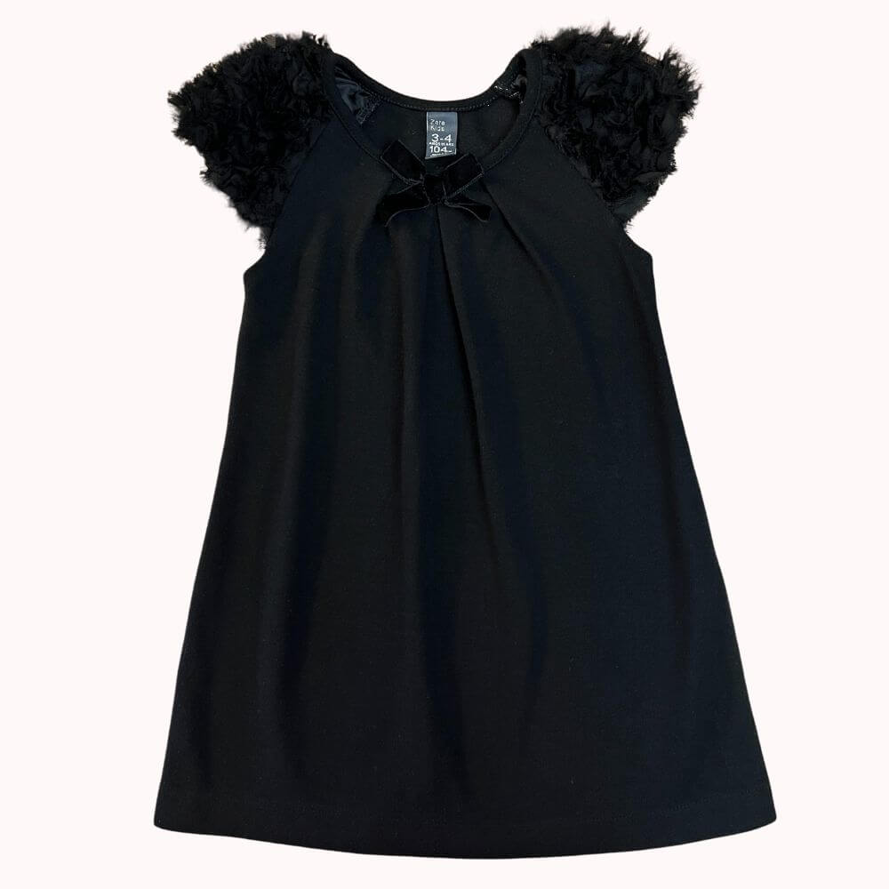 ROBE NOIRE AVEC SON NOEUD -ZARA- 3-4 ANS