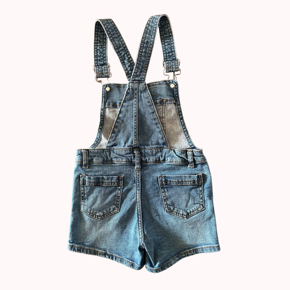 salopette short en jean fille 4-5 ANS DOS