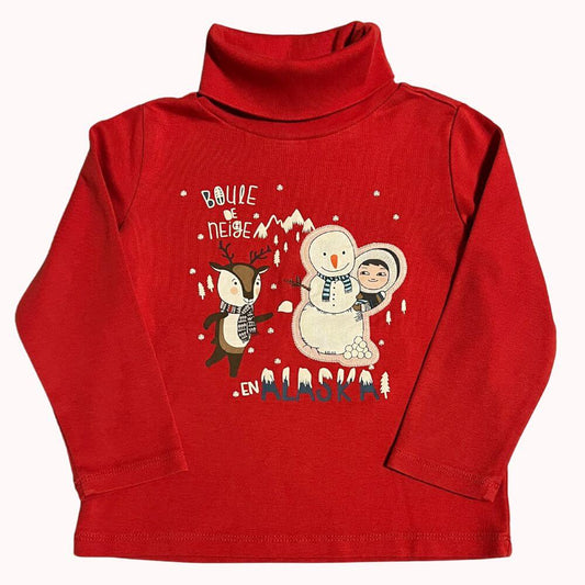 SOUS-PULL DE NOEL ROUGE -SERGENT MAJOR- AVEC MOTIFS - 3 ANS