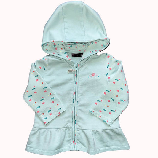 SWEAT A CAPUCHE MOTIFS PETITS POISSONS -SERGENT MAJOR- 18 MOIS