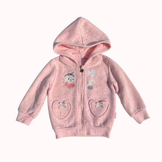 SWEAT A CAPUCHE ROSE 24 MOIS