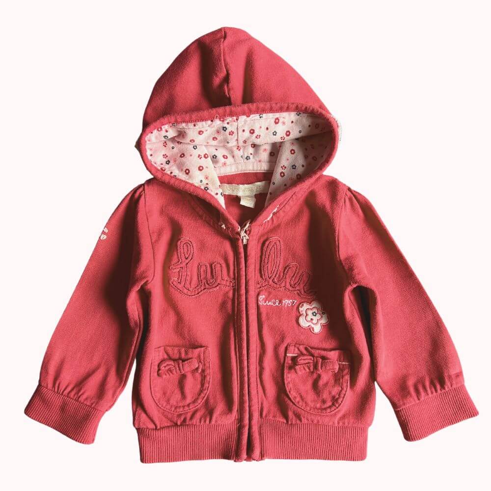 SWEAT ROSE A CAPUCHE- LULU CASTAGNETTE -3 MOIS