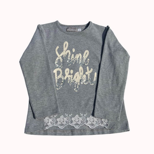 TEE-SHIRT GRIS MANCHES LONGUES BOBOLI 4 ANS