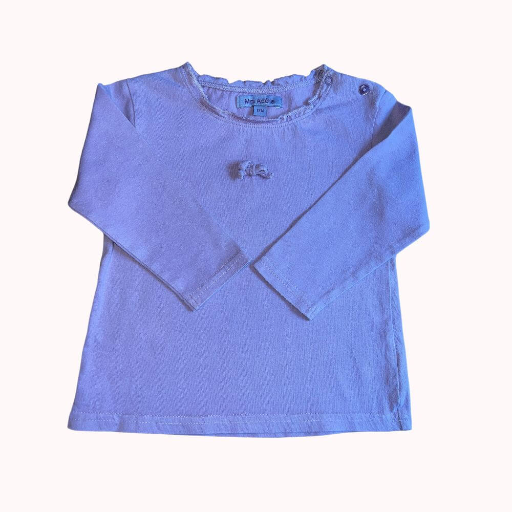 TEE-SHIRT MANCHES LONGUES VIEUX ROSE 12 MOIS