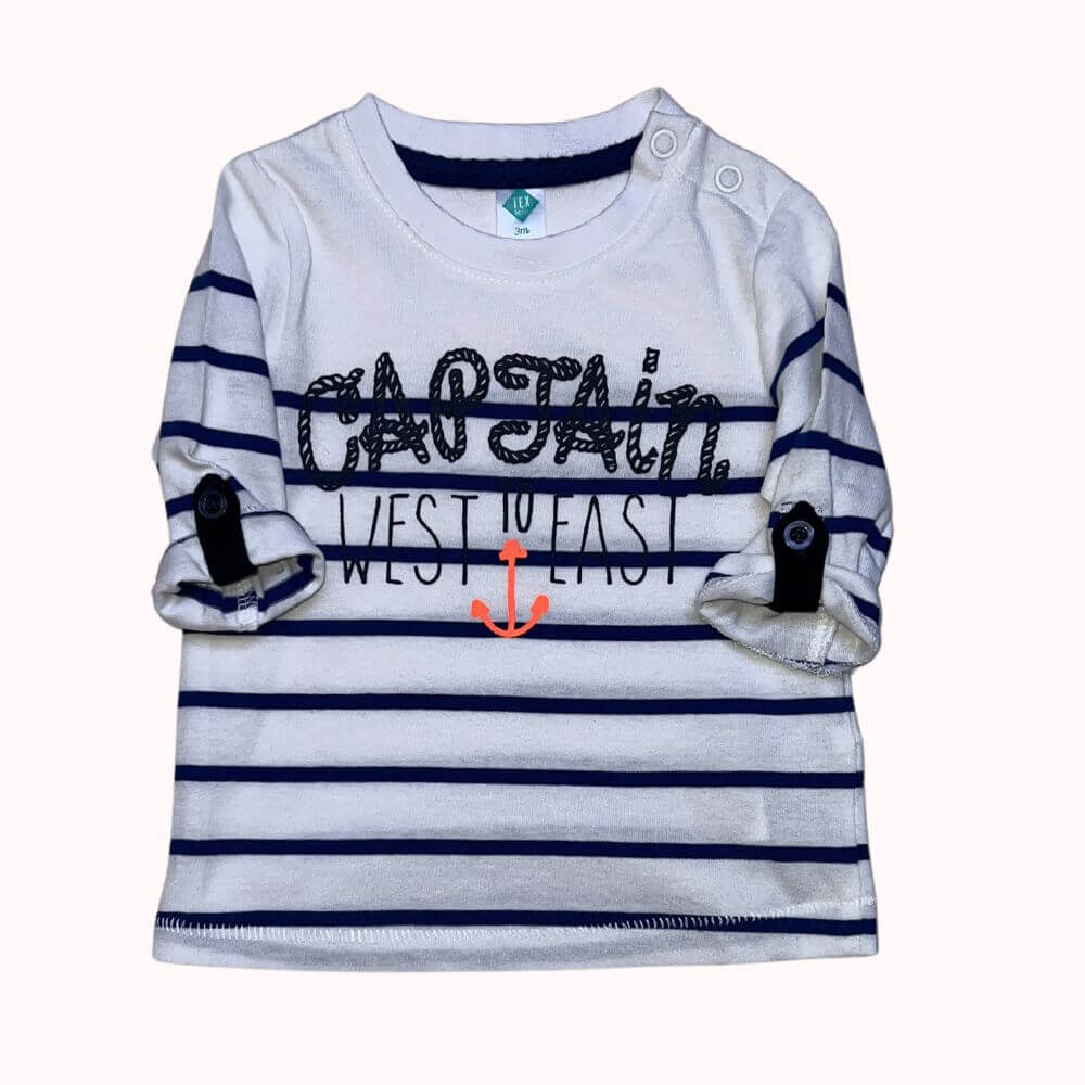 TEE-SHIRT MARIN RAYURES BLEUES -TEX- 3 MOIS