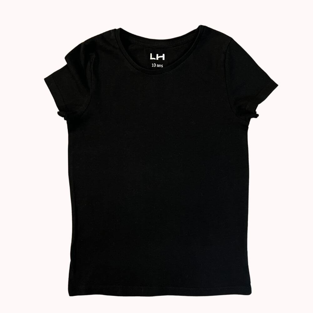 TEE-SHIRT NOIR -LH- 10 ANS