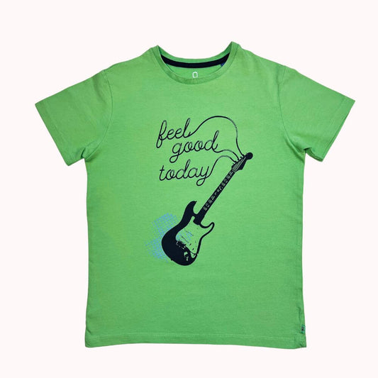 T-SHIRT VERT " FEEL GOOD TODAY" -OKAÏDI- 10 ANS