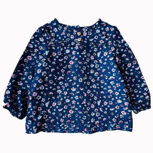 TUNIQUE BLEUE A FLEURS -SERGENT MAJOR- 18 MOIS