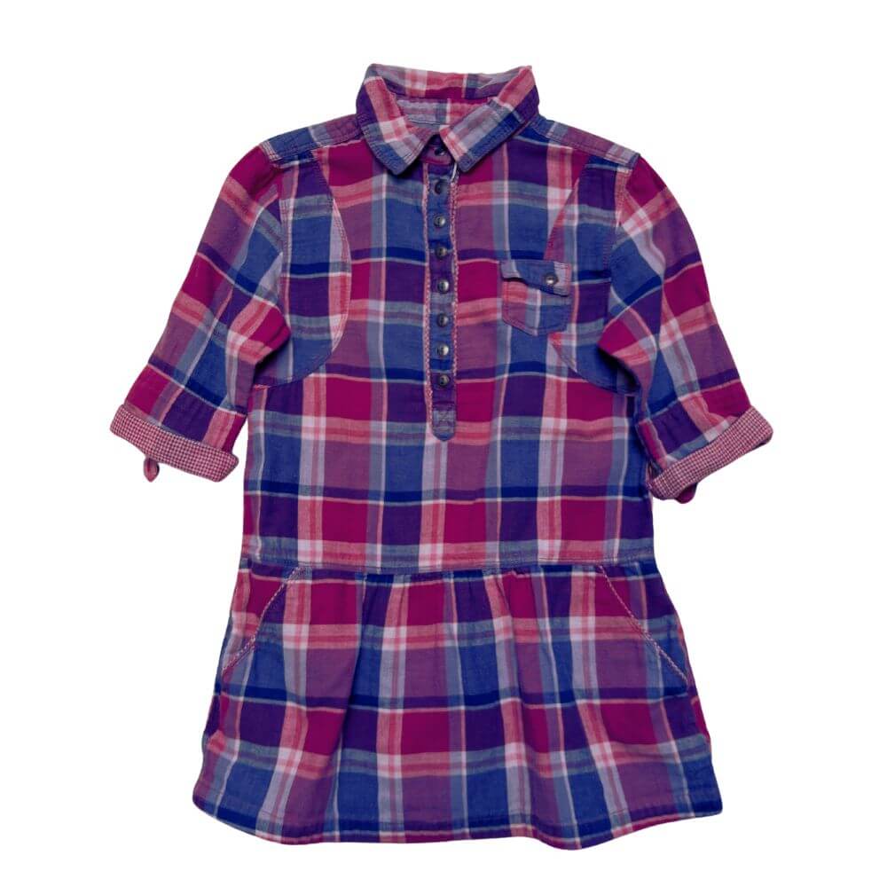 ROBE A CARREAUX ECOSSAISE -OKAÏDI- 6 ANS
